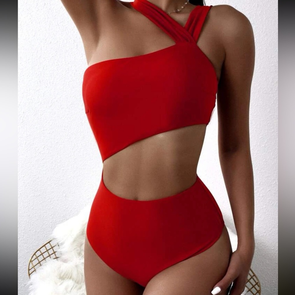 Red One Piece Bathing Suit